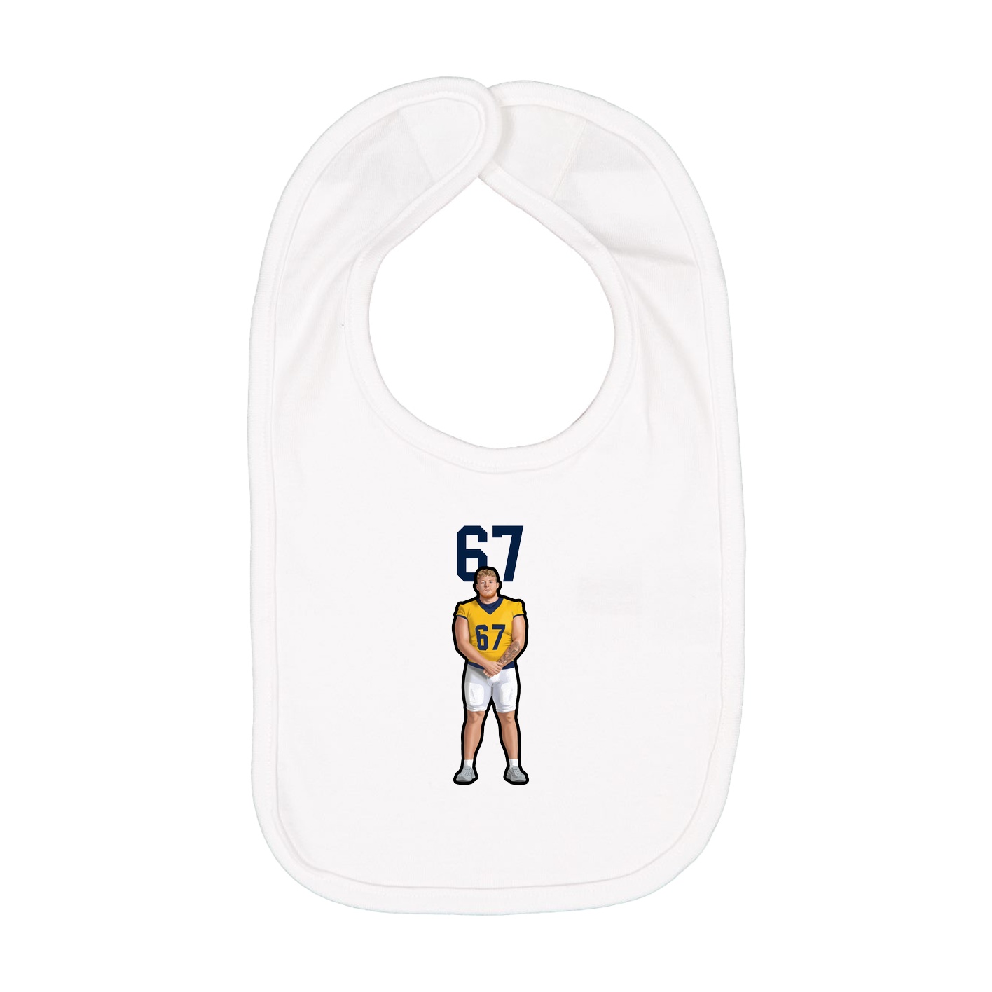 Infant Bib — Number Top in White