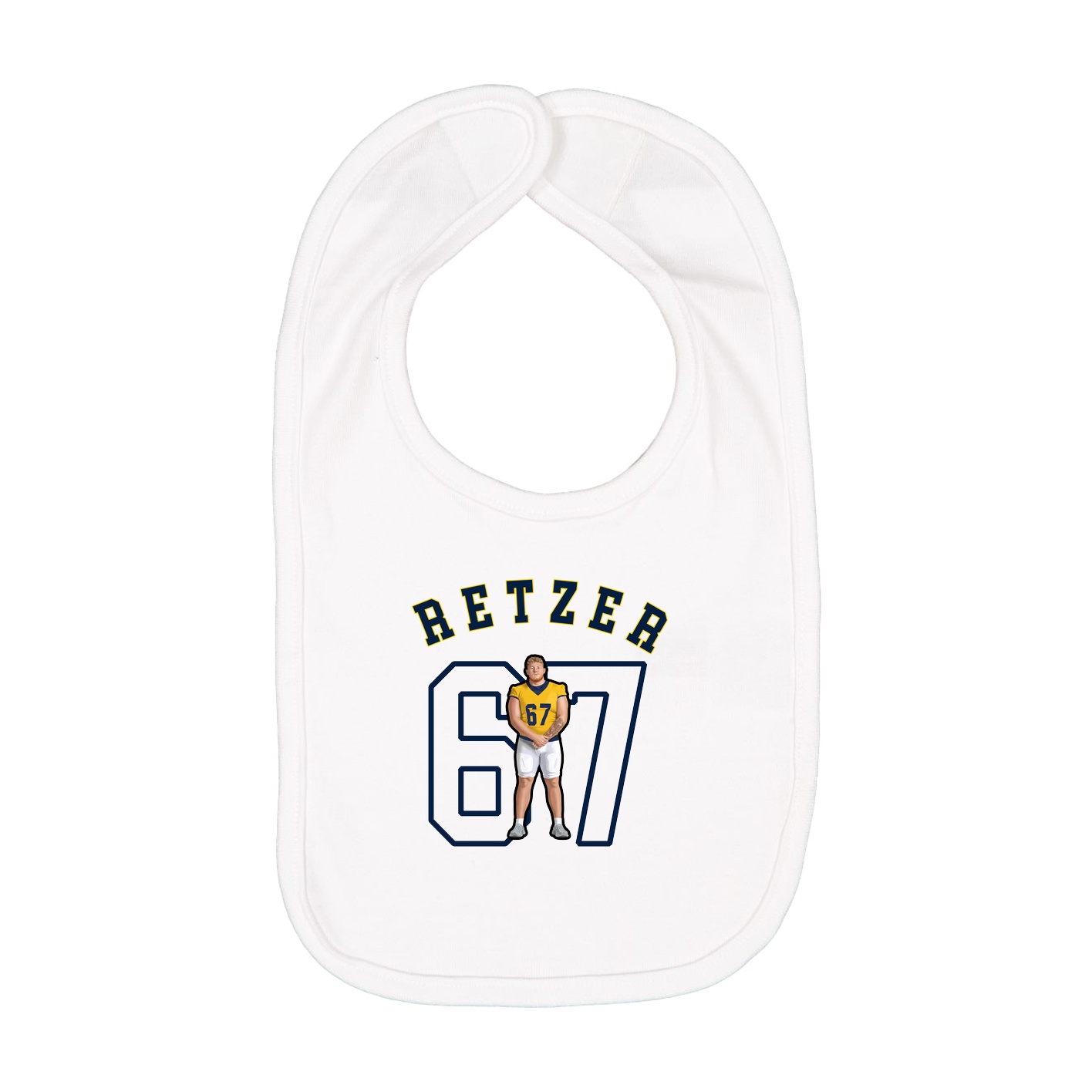 Infant Bib — Shirsey Arch in White