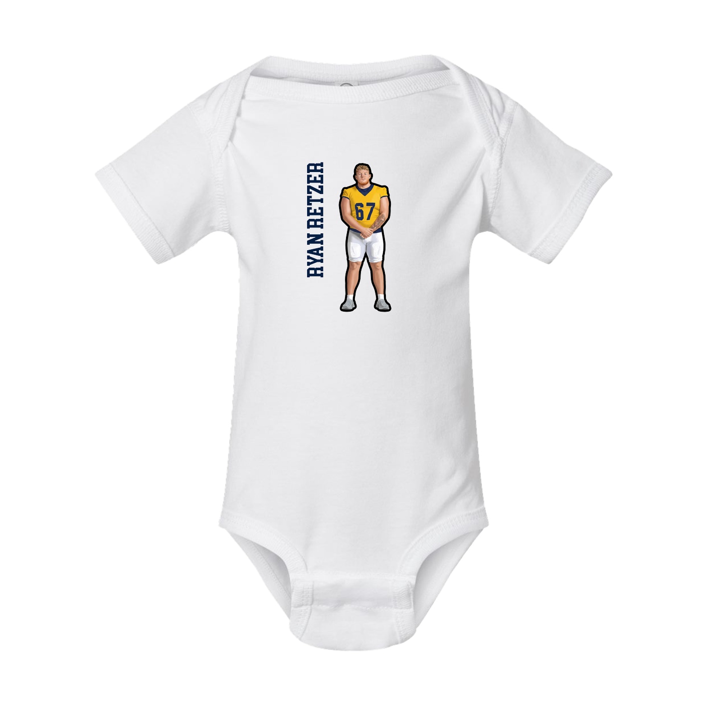 Baby Onesie — Name Vertical in White