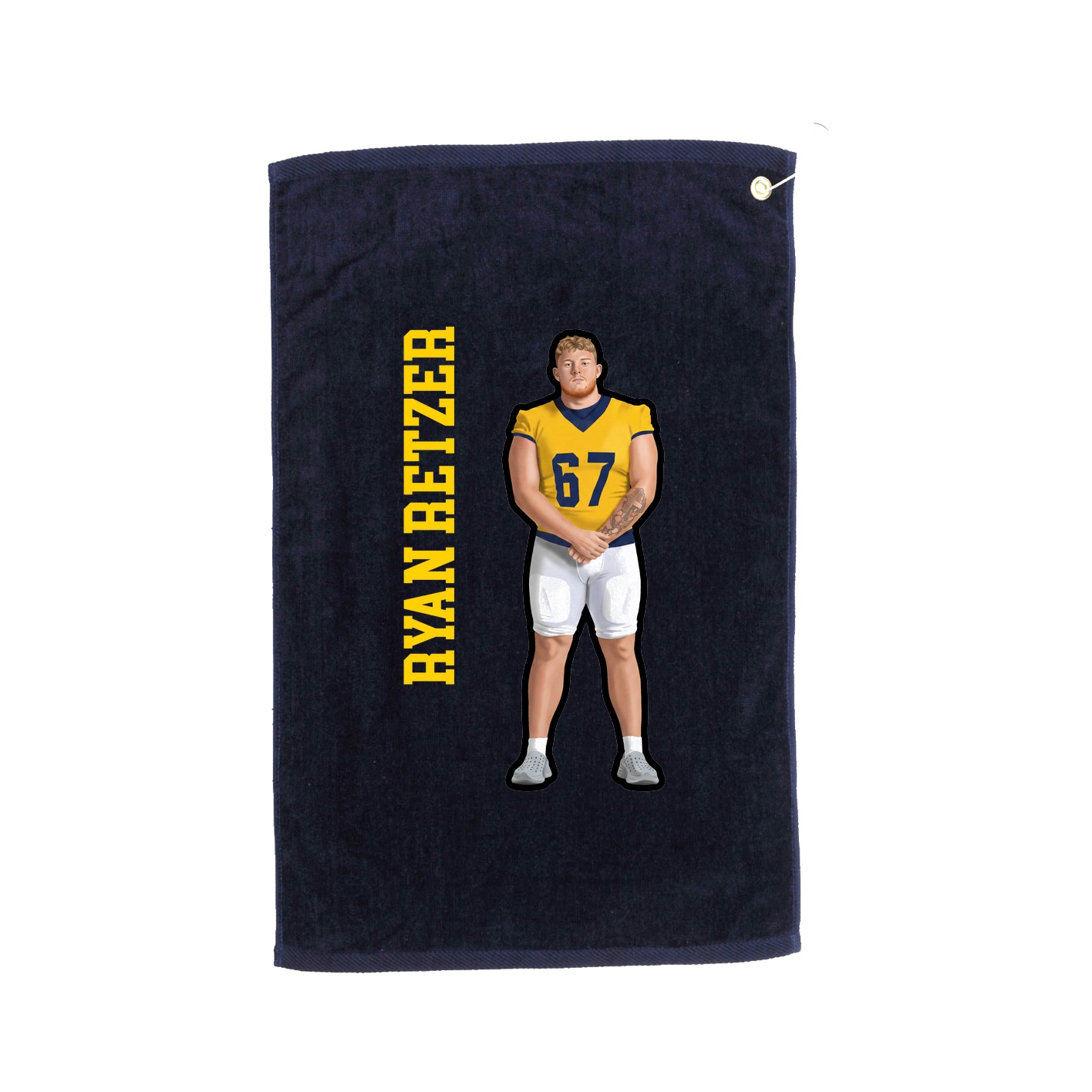 Golf Towel — Name Vertical in Navy