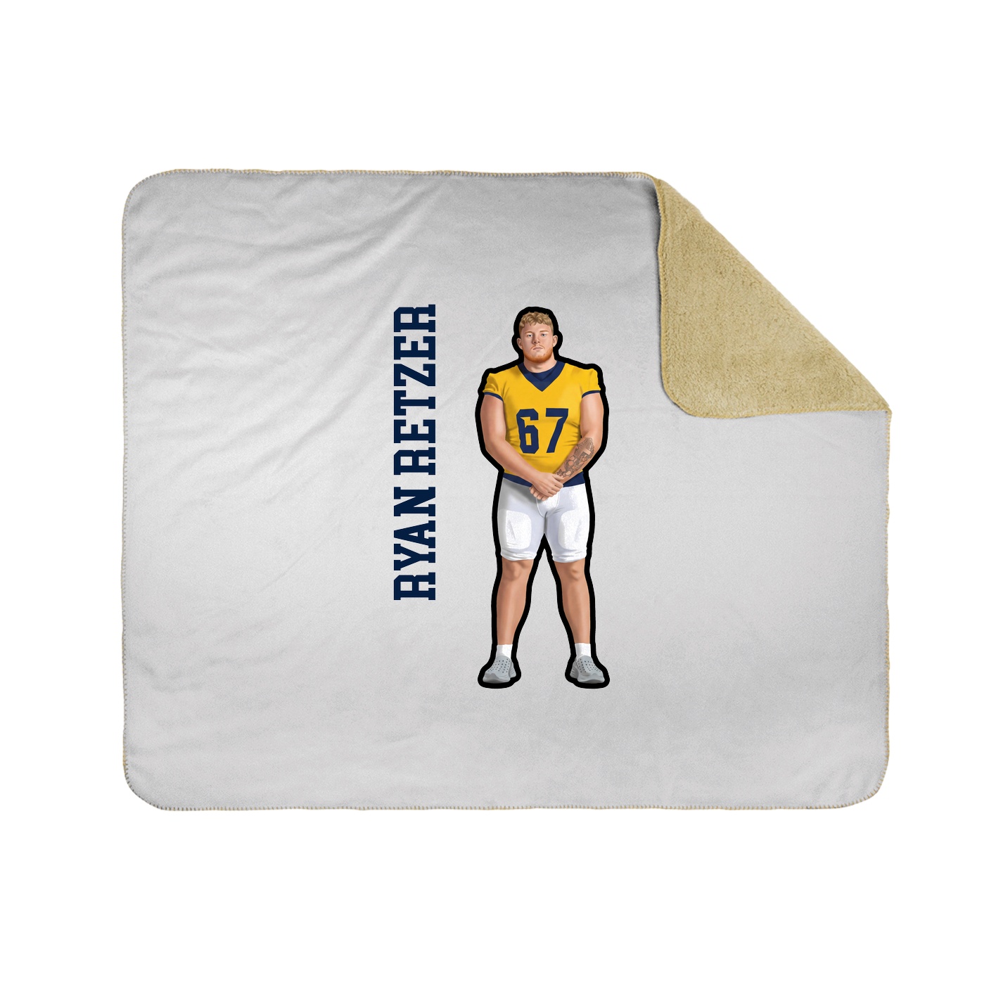Throw Blanket — Name Vertical in White