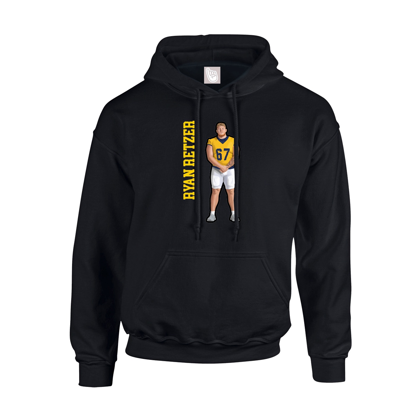 Youth Hoodie — Name Vertical in Black