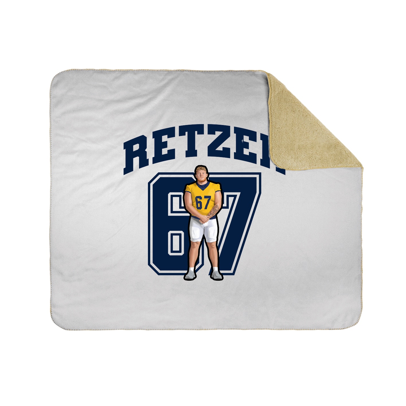 Throw Blanket — Number in White