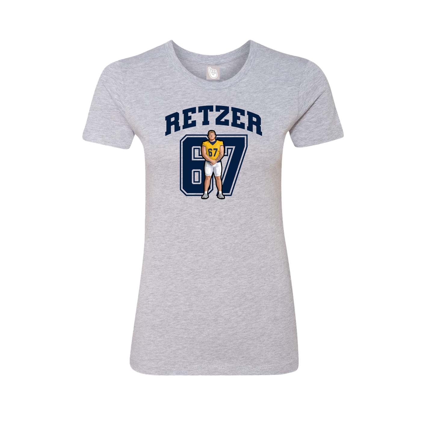 Fitted Women's Tee — Number in Grey