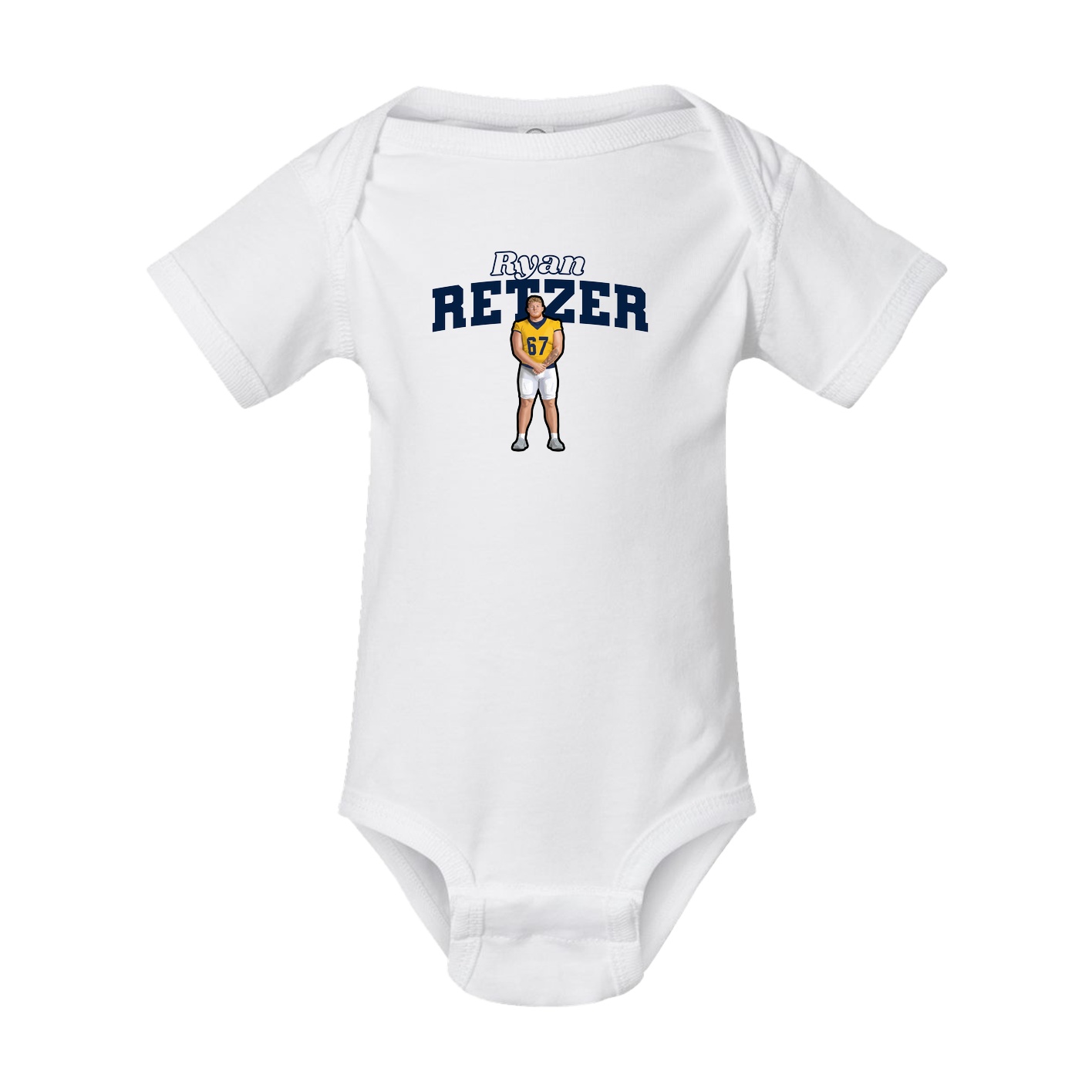 Baby Onesie — Name Arch in White