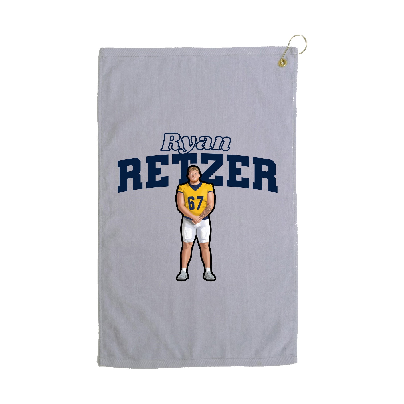 Golf Towel — Name Arch in Grey