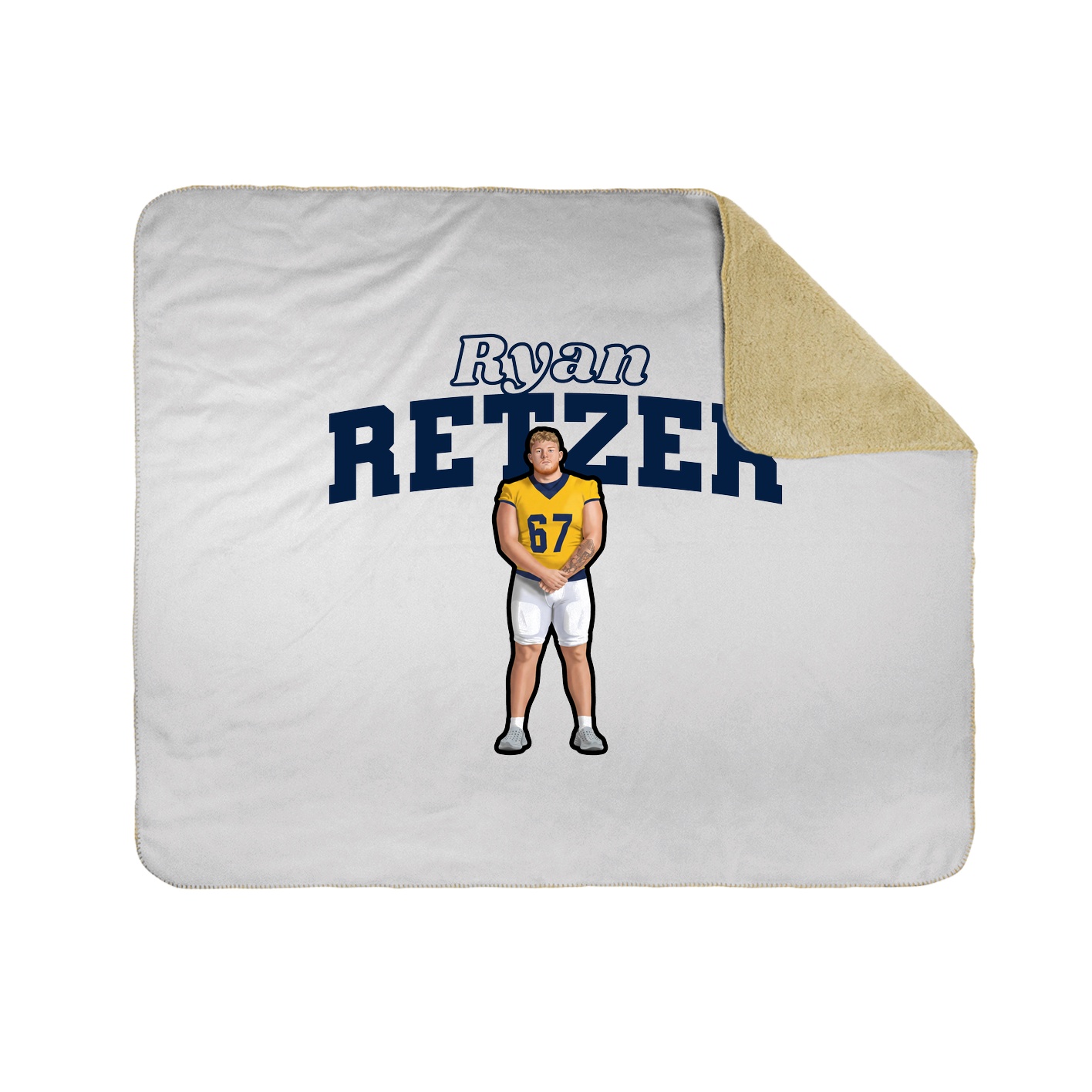 Throw Blanket — Name Arch in White