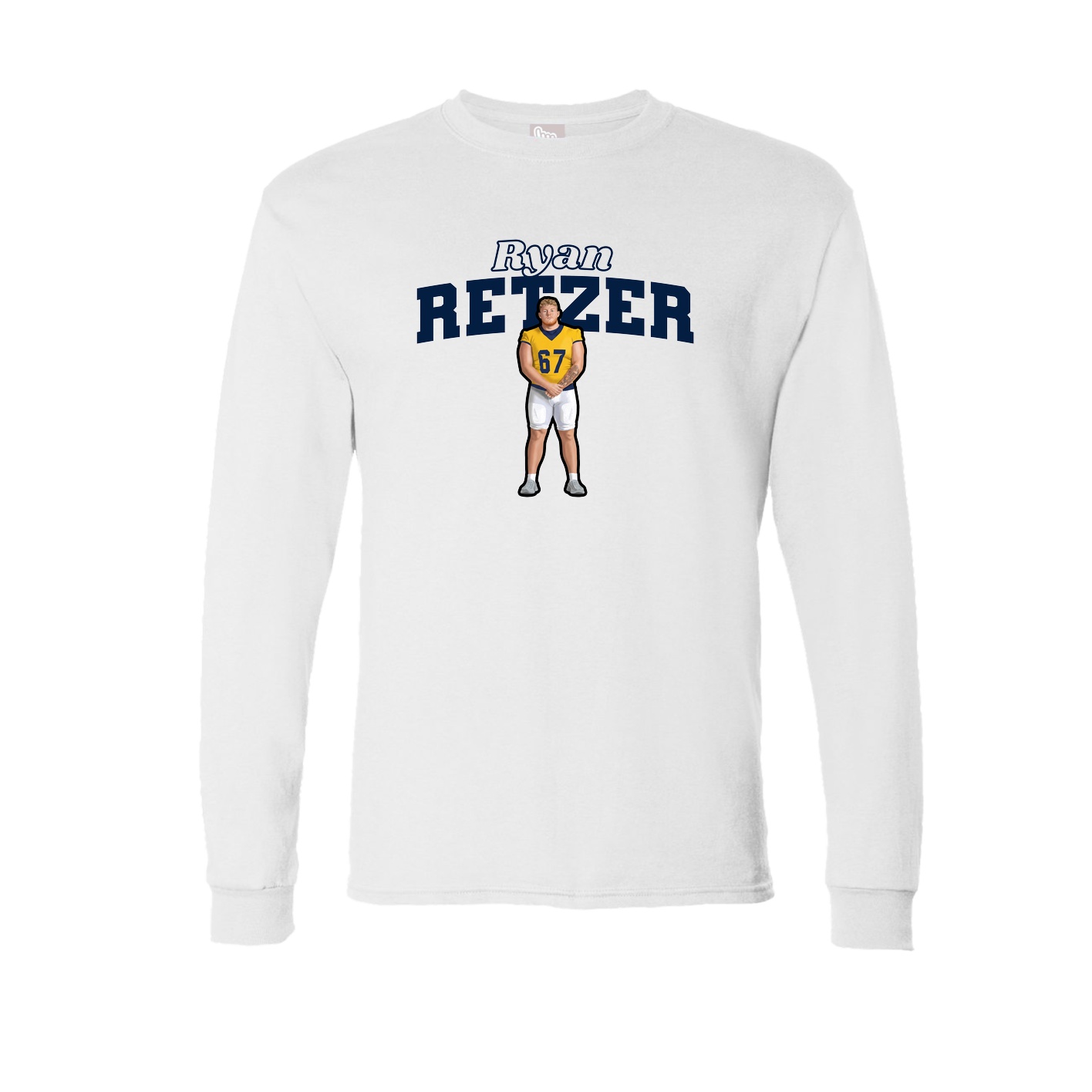 Long Sleeve Tee — Name Arch in White