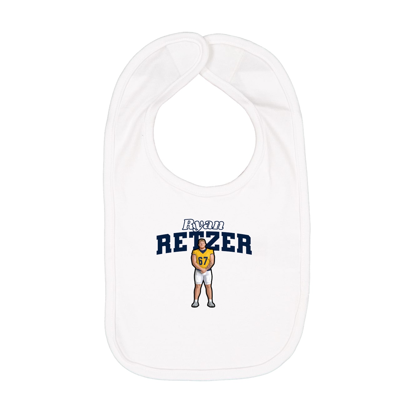 Infant Bib — Name Arch in White