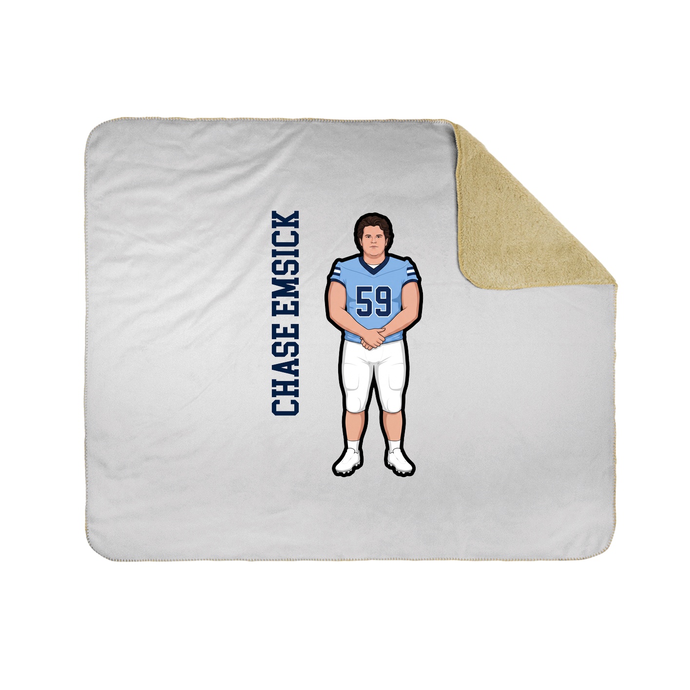 Throw Blanket — Name Vertical in White