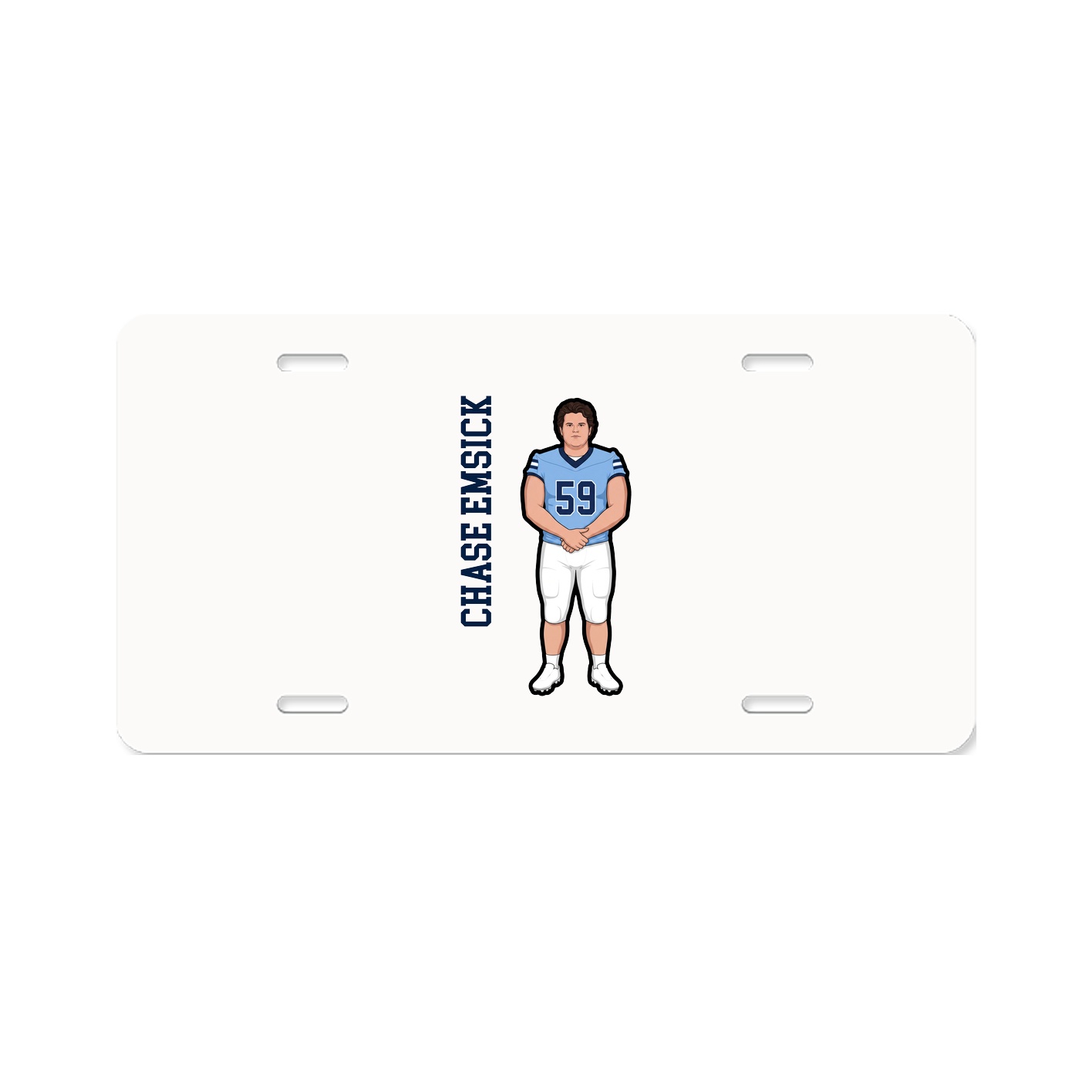 License Plate — Name Vertical in Classic
