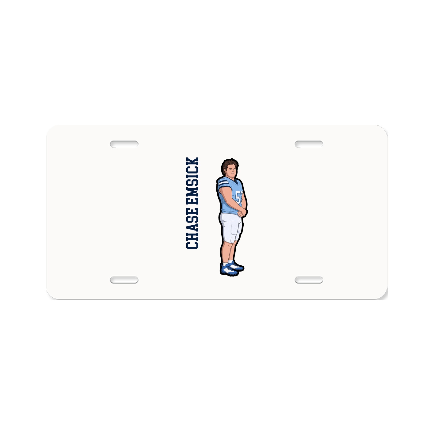 License Plate — Name Vertical in Classic
