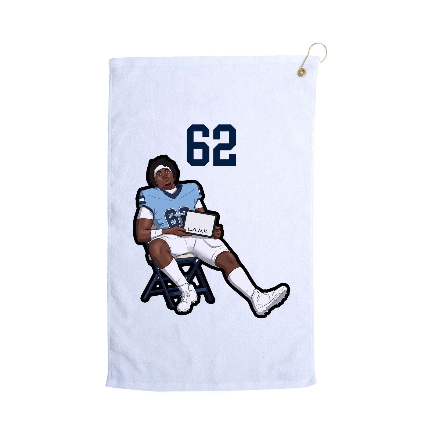 Golf Towel — Number Top in White