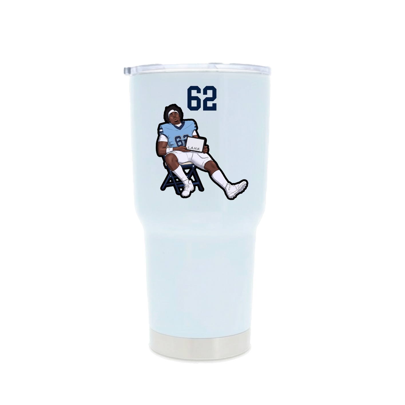 30oz Stainless Steel Tumbler — Number Top in White