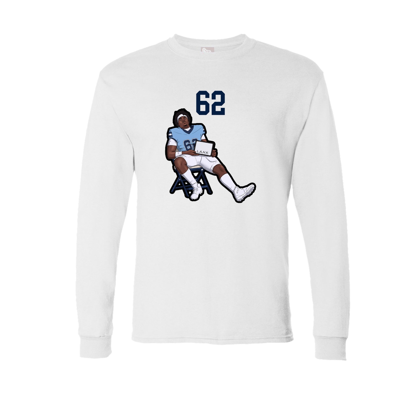Long Sleeve Tee — Number Top in White
