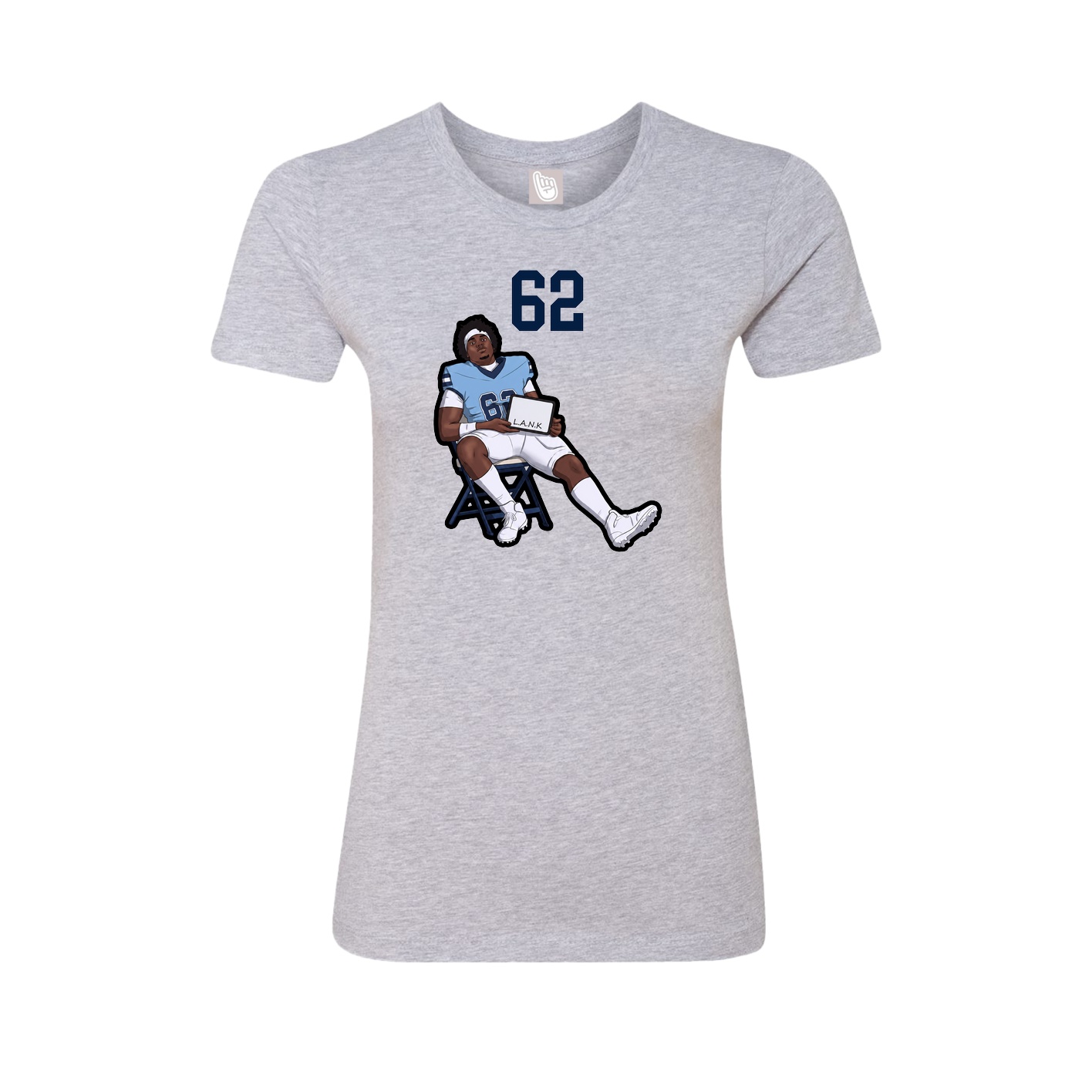 Fitted Women's Tee — Number Top in Grey