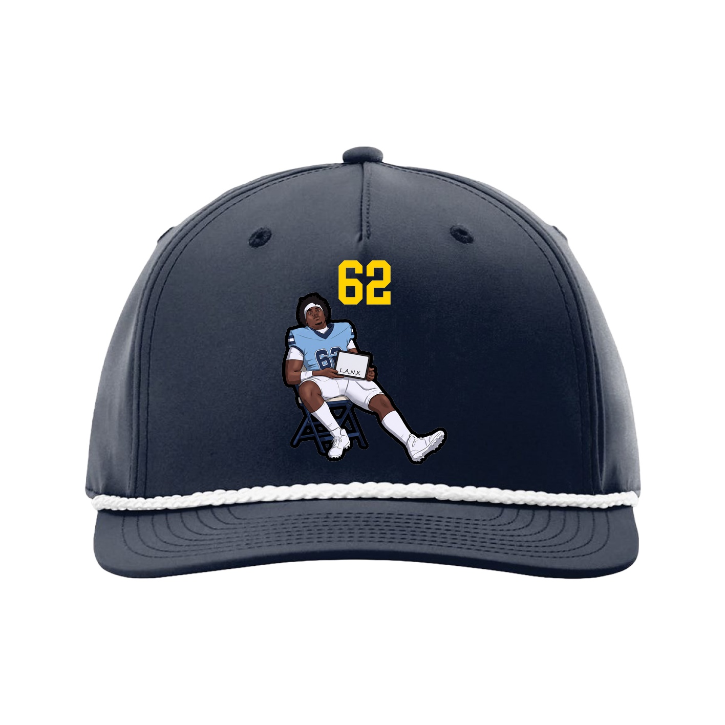 Five-Panel Classic Rope Cap — Number Top in Navy