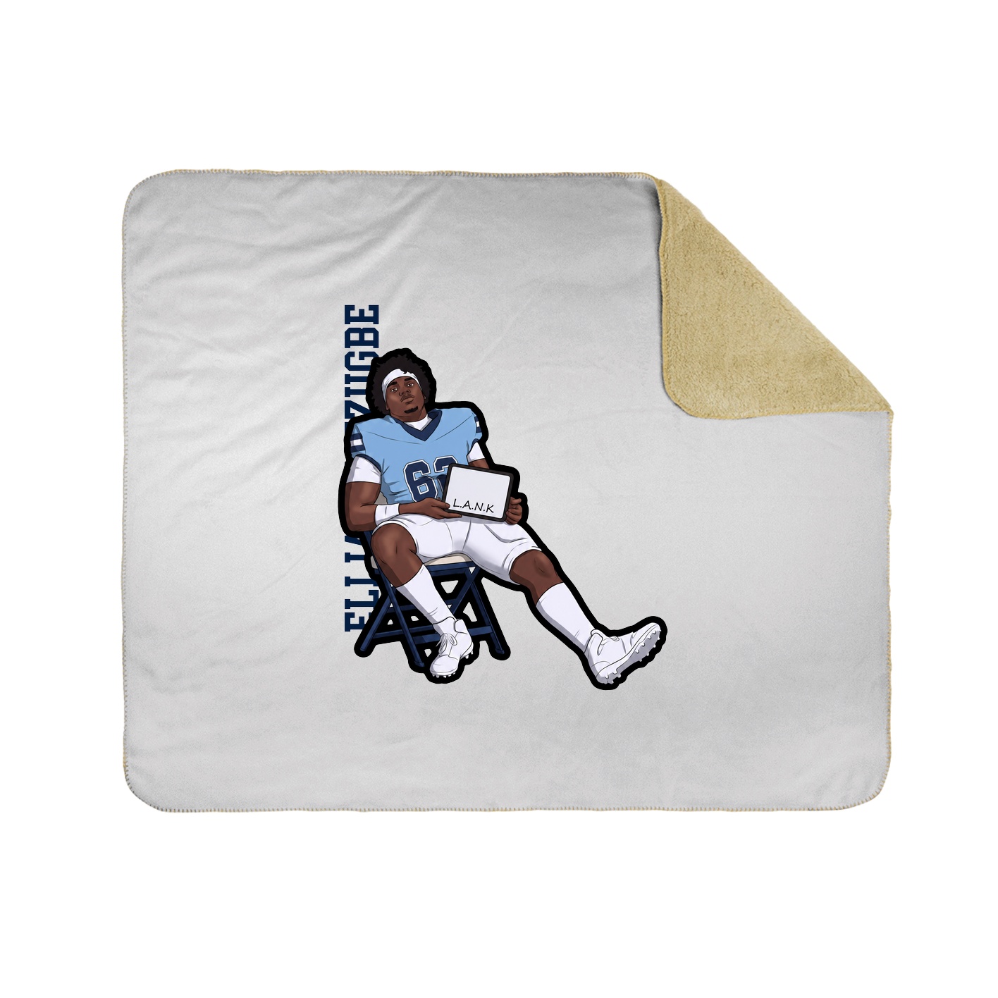 Throw Blanket — Name Vertical in White