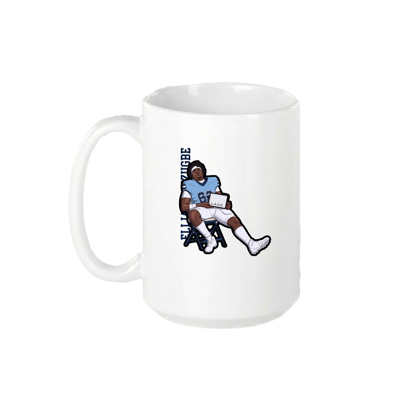 15oz Coffee Mug — Name Vertical in White