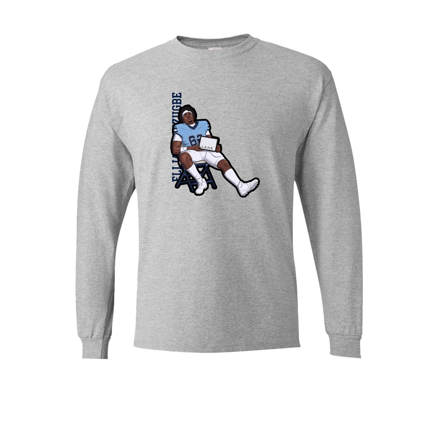 Long Sleeve Tee — Name Vertical in Grey