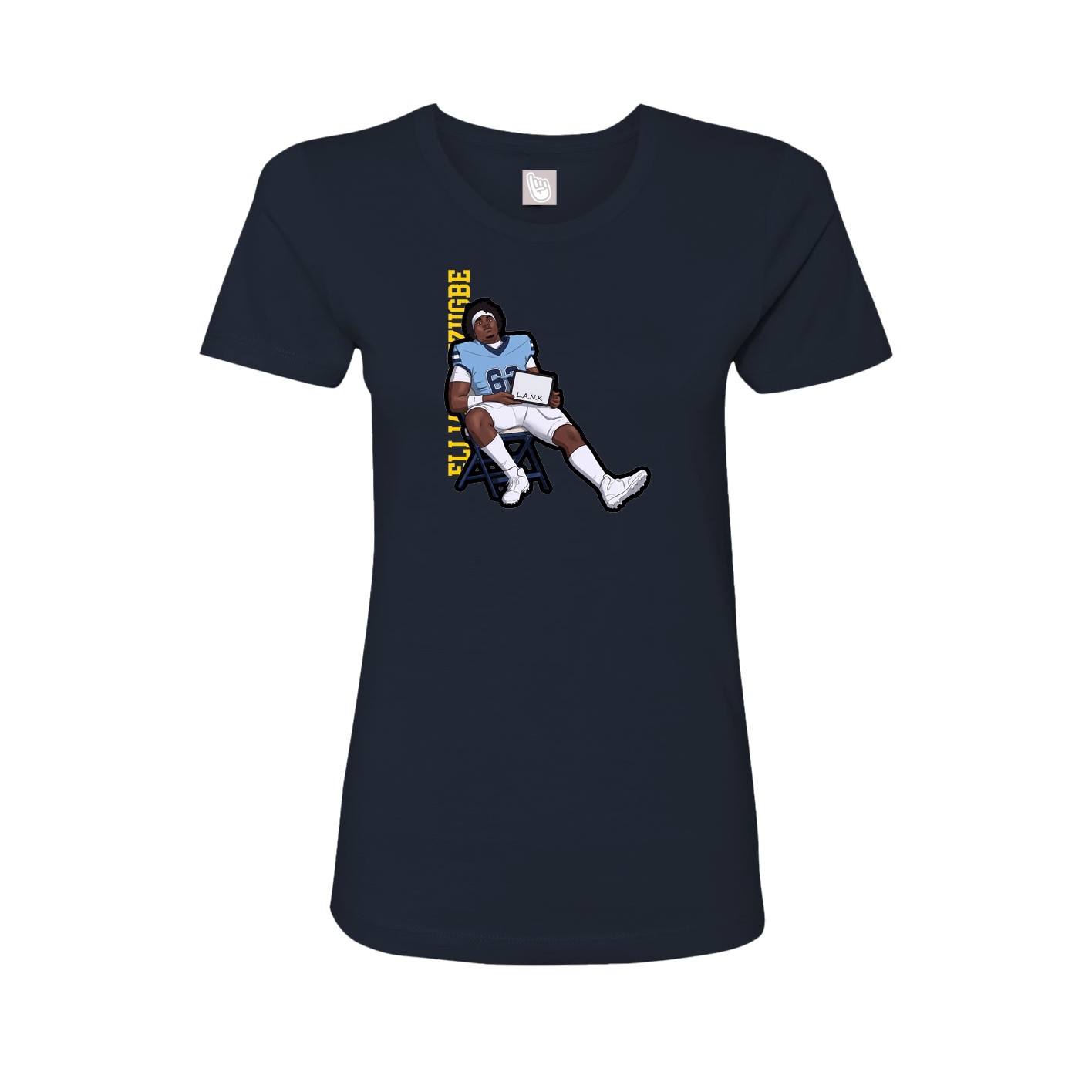 Fitted Women's Tee — Name Vertical in Navy