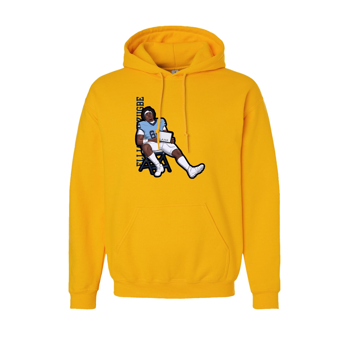 Hoodie — Name Vertical in Gold