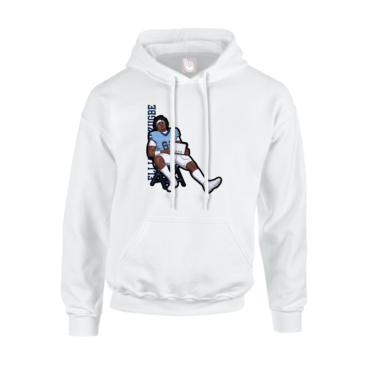 Youth Hoodie — Name Vertical in White