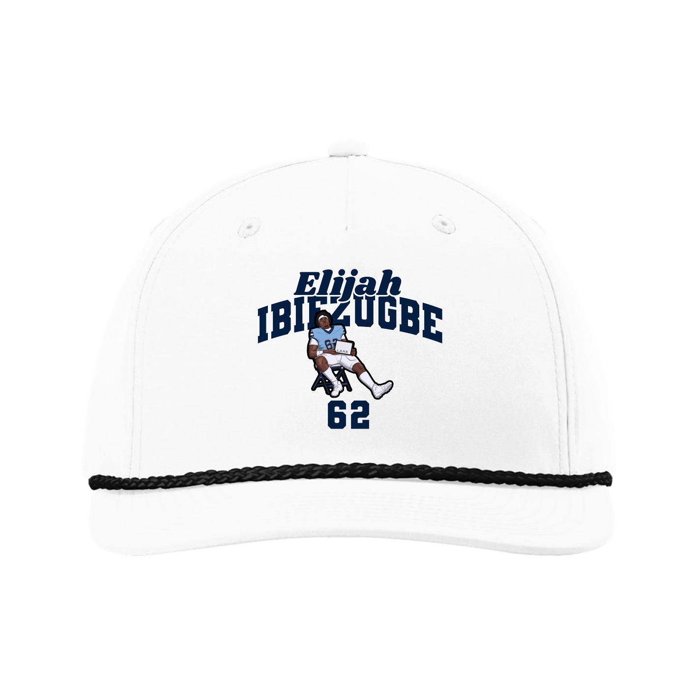 Five-Panel Classic Rope Cap — Signature Arch in White