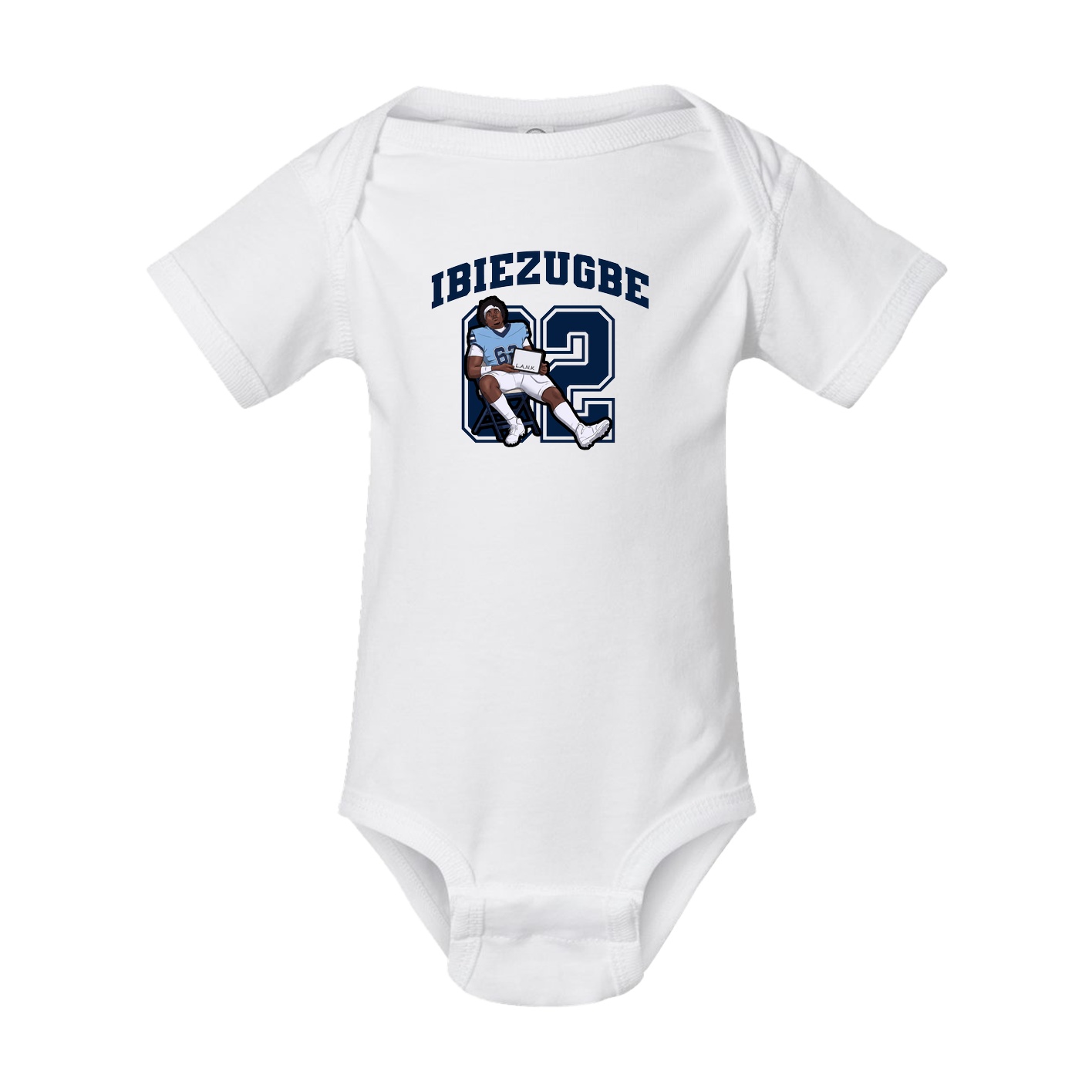 Baby Onesie — Number in White