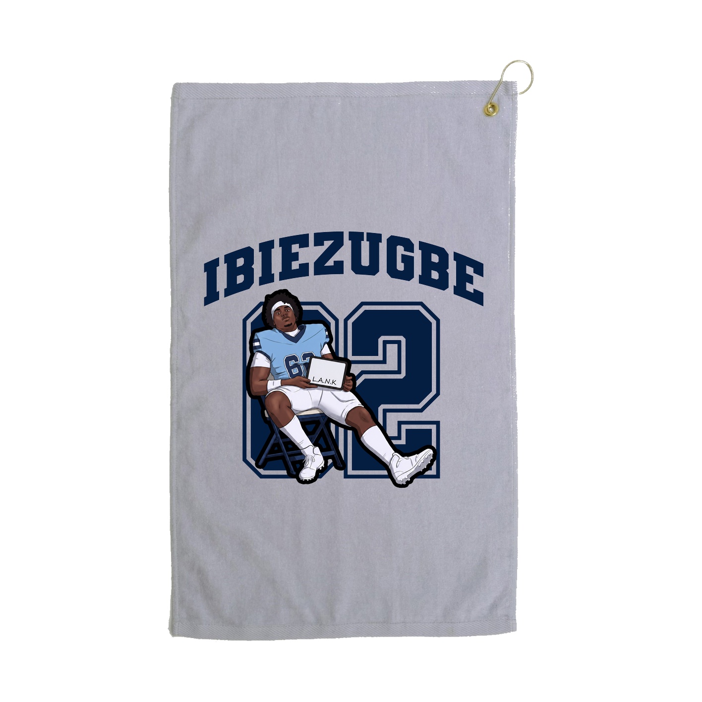 Golf Towel — Number in Grey