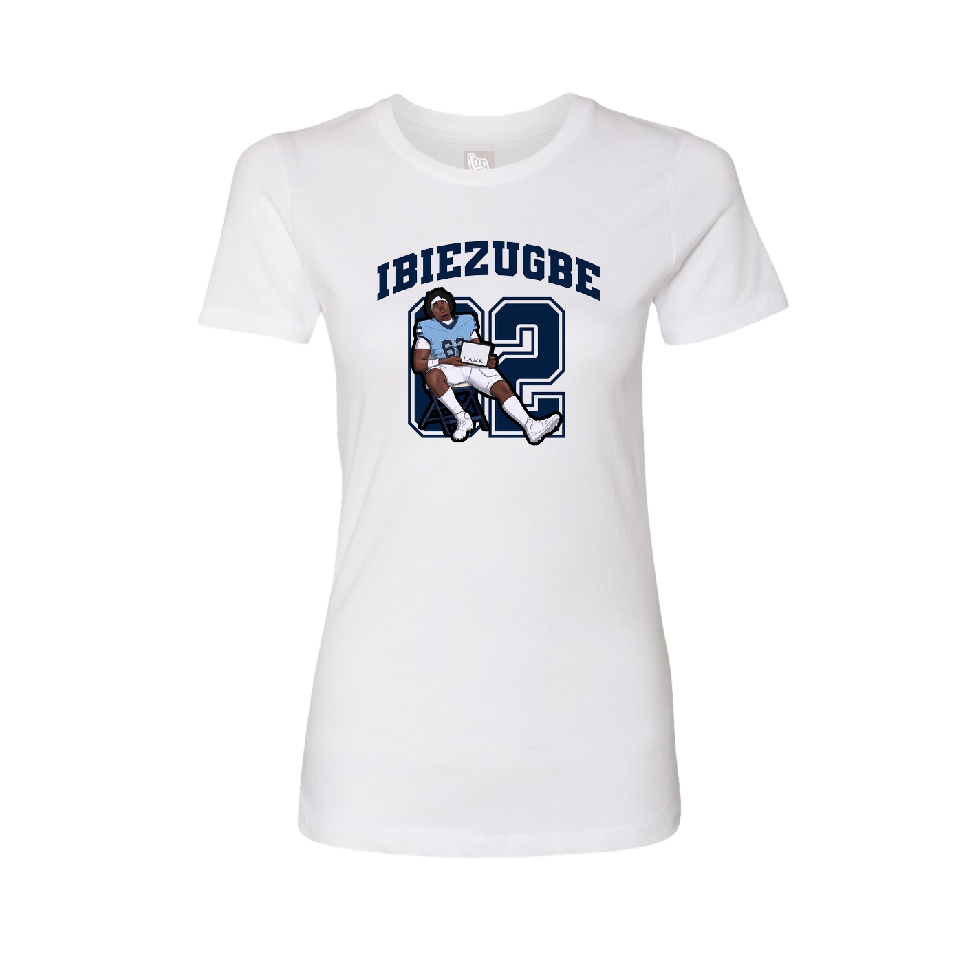 Fitted Women's Tee — Number in White