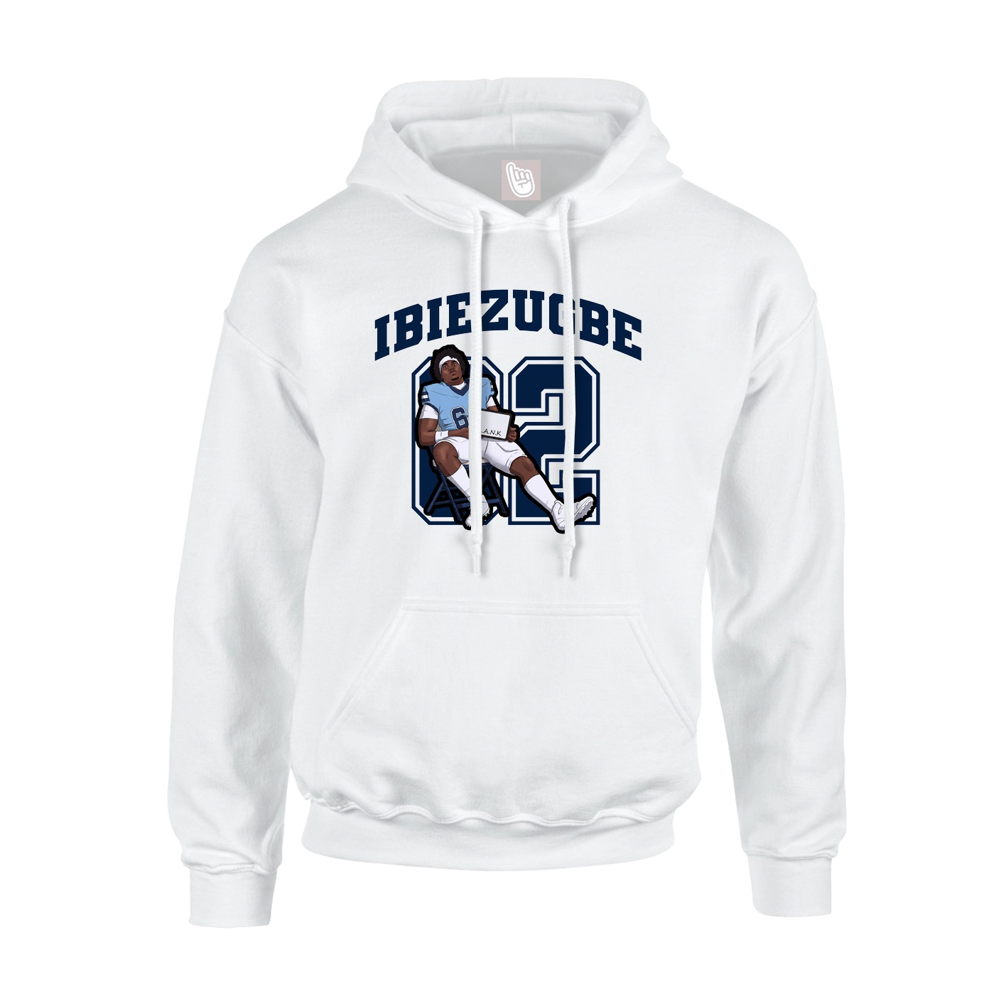 Hoodie — Number in White