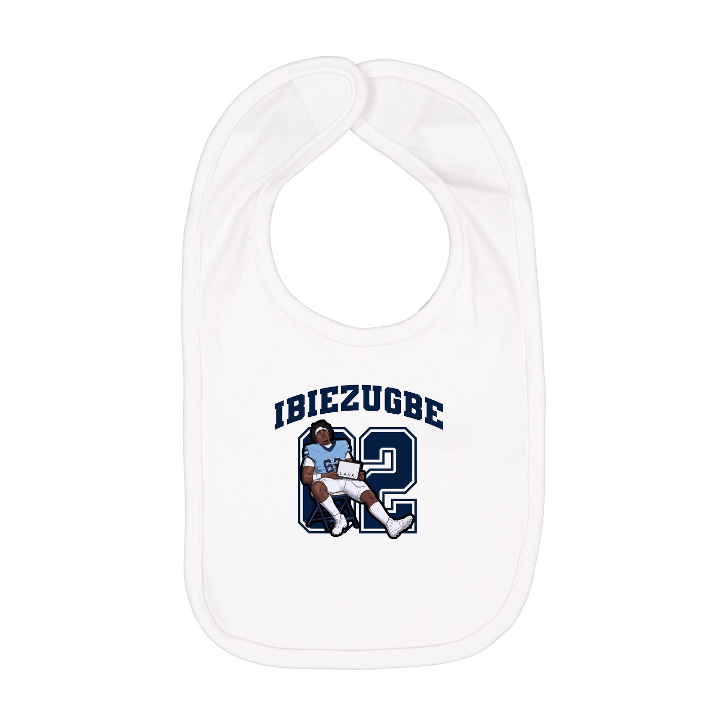 Infant Bib — Number in White