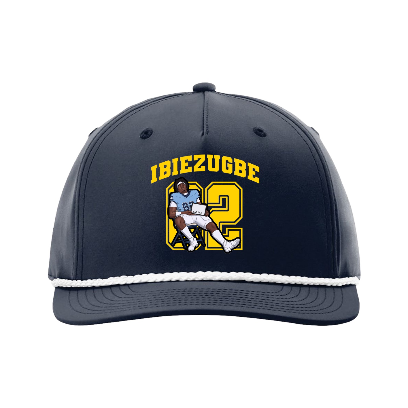 Five-Panel Classic Rope Cap — Number in Navy