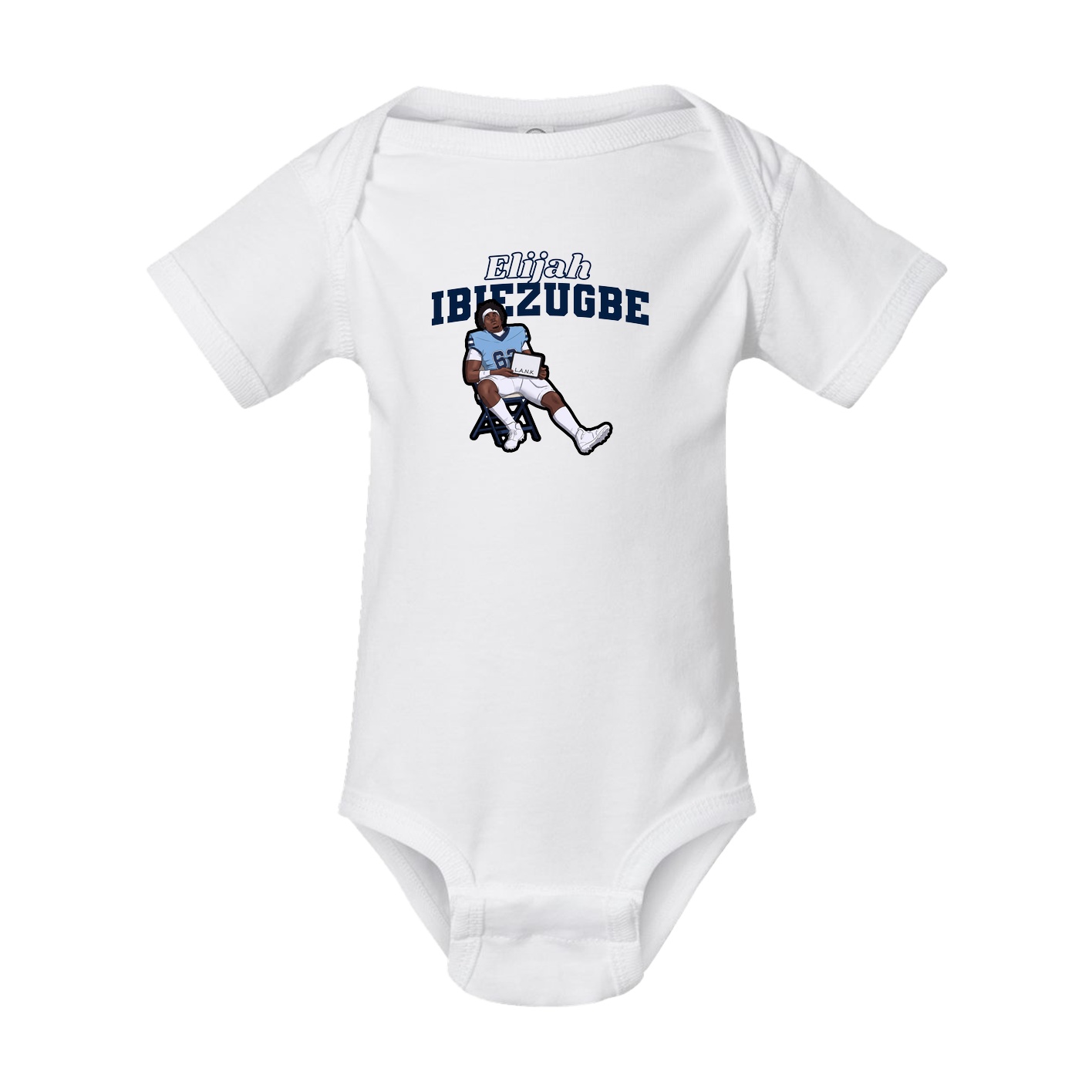 Baby Onesie — Name Arch in White