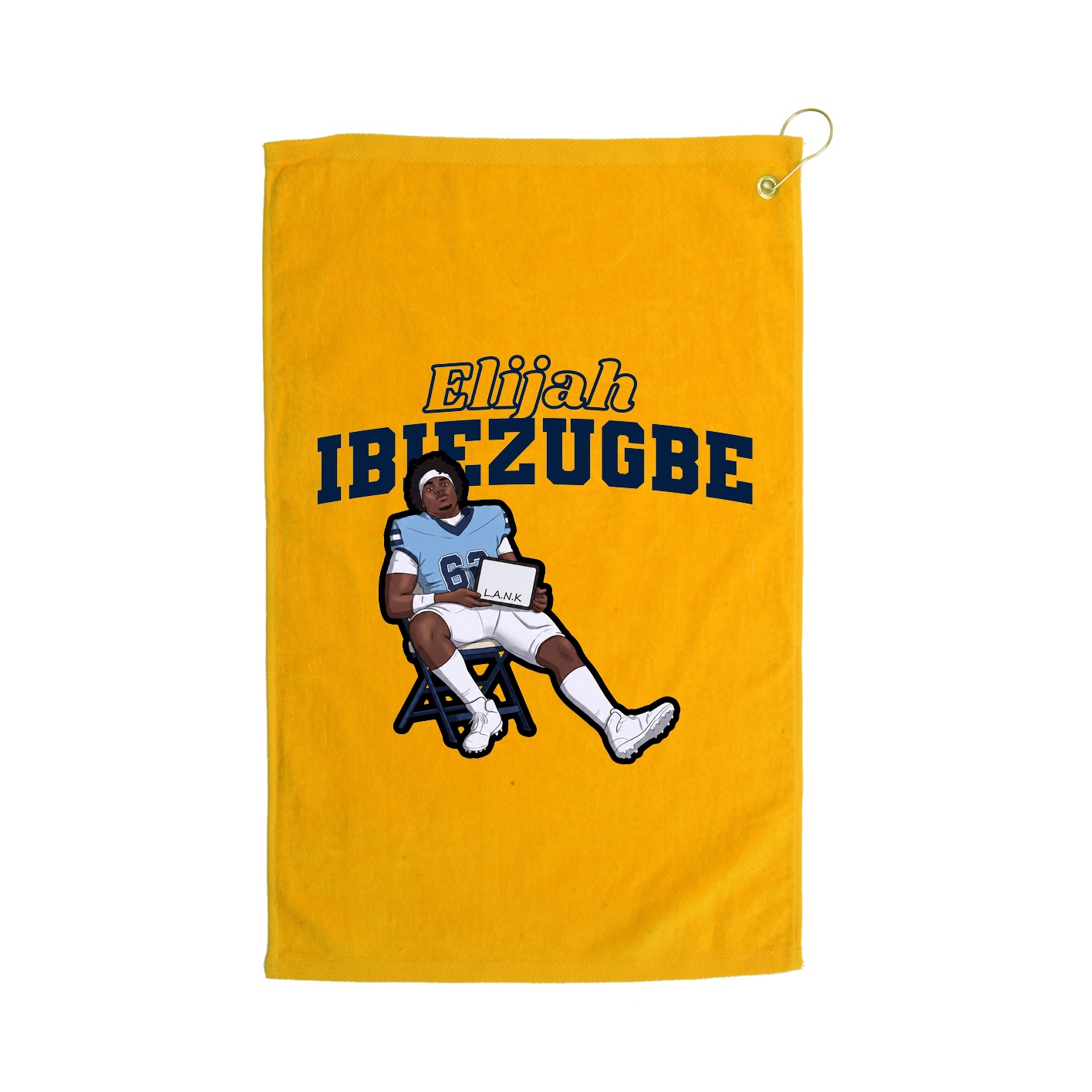Golf Towel — Name Arch in Gold