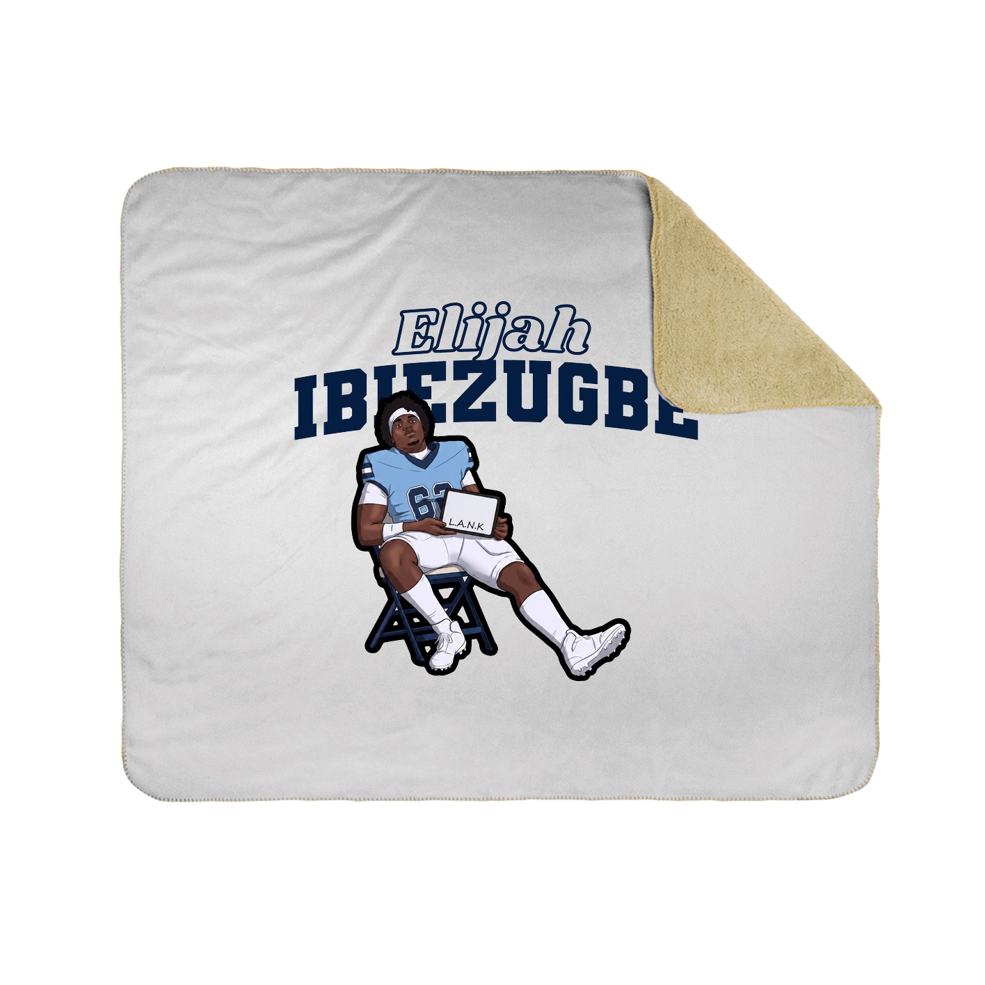 Throw Blanket — Name Arch in White