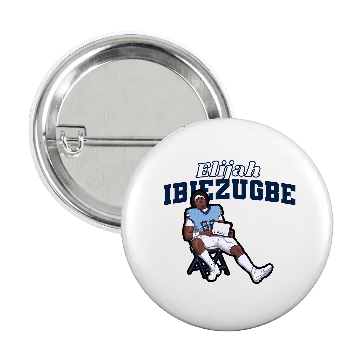 Game Day Button — Name Arch in White