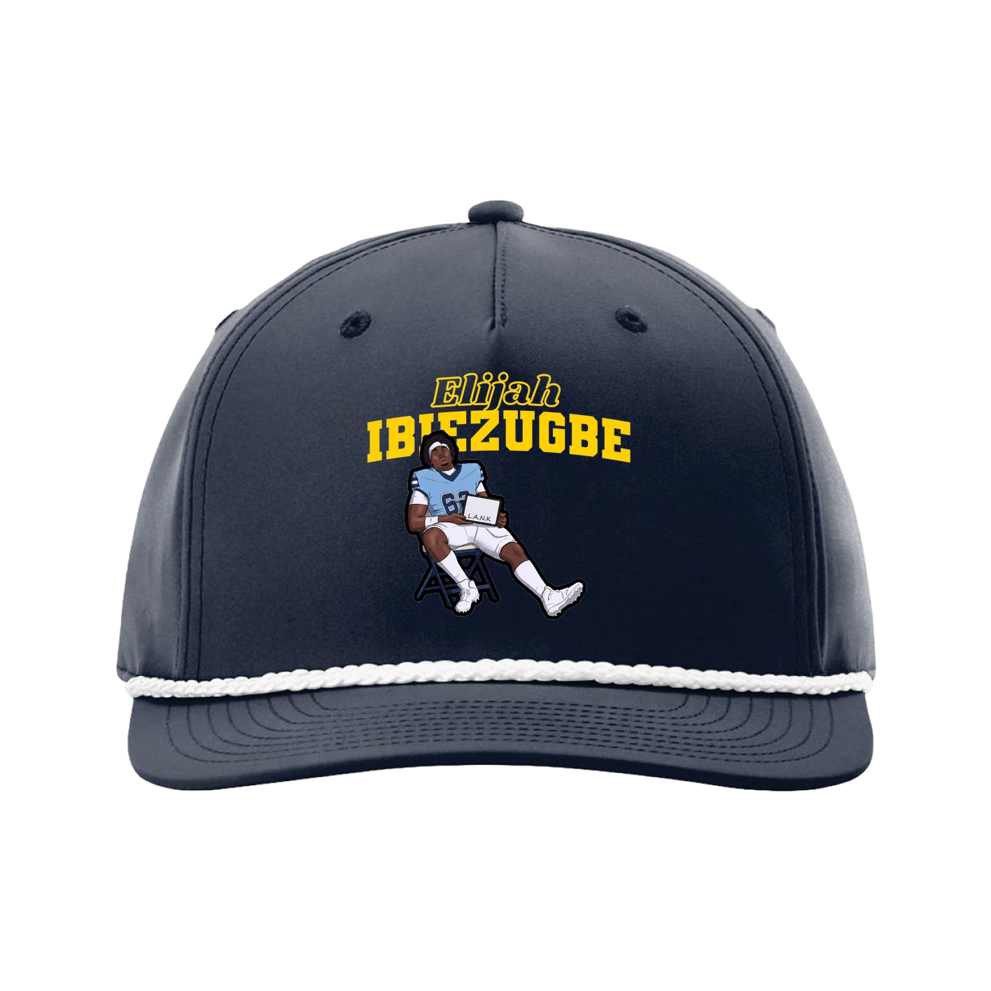 Five-Panel Classic Rope Cap — Name Arch in Navy