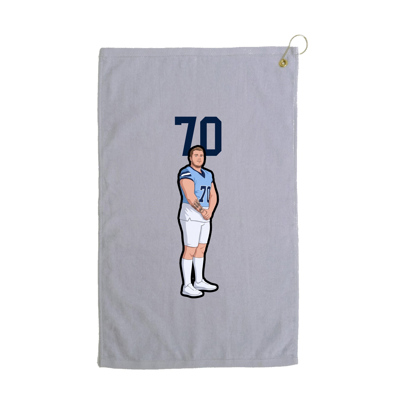 Golf Towel — Number Top in Grey