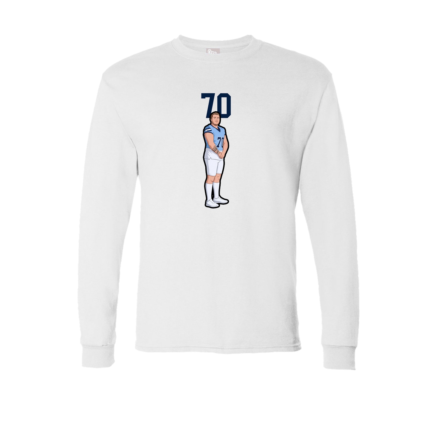 Long Sleeve Tee — Number Top in White