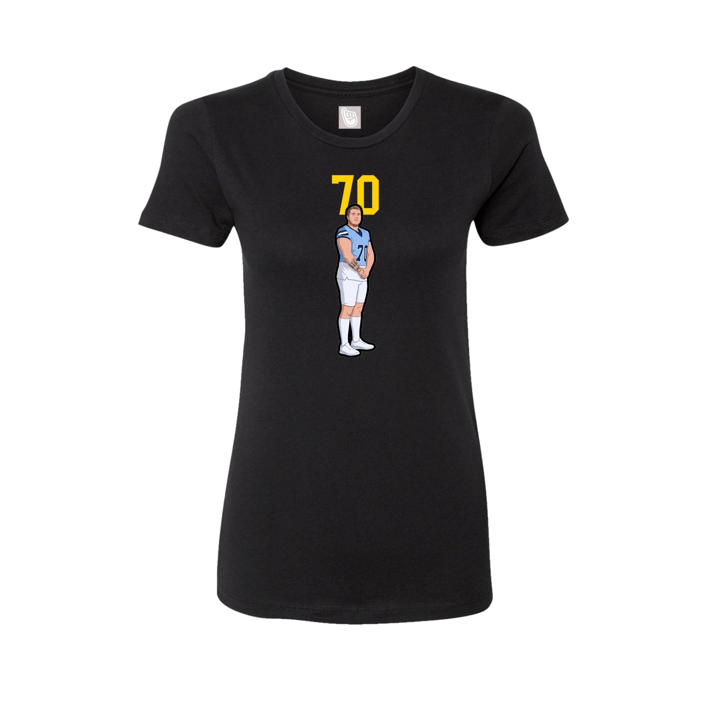 Fitted Women's Tee — Number Top in Black