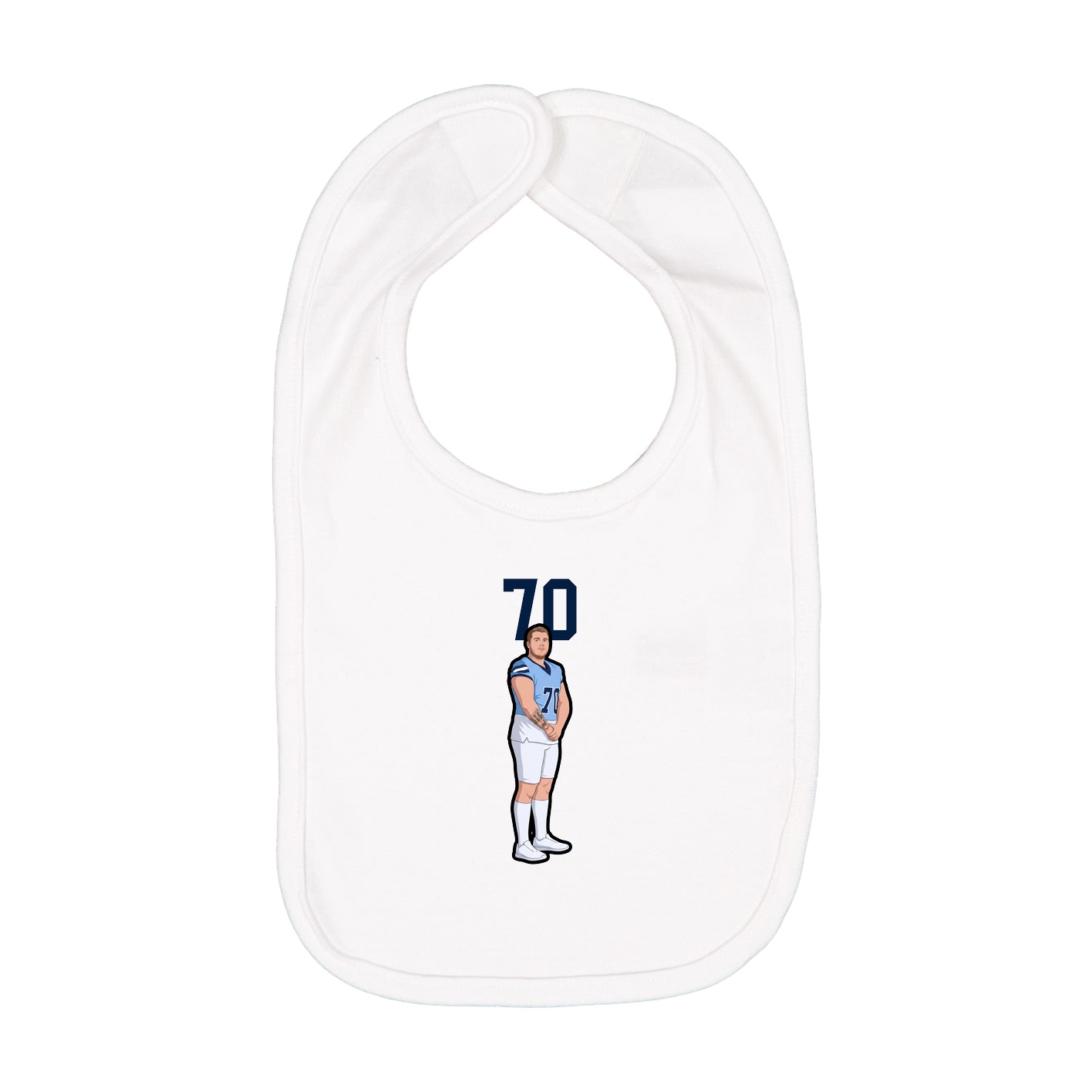 Infant Bib — Number Top in White