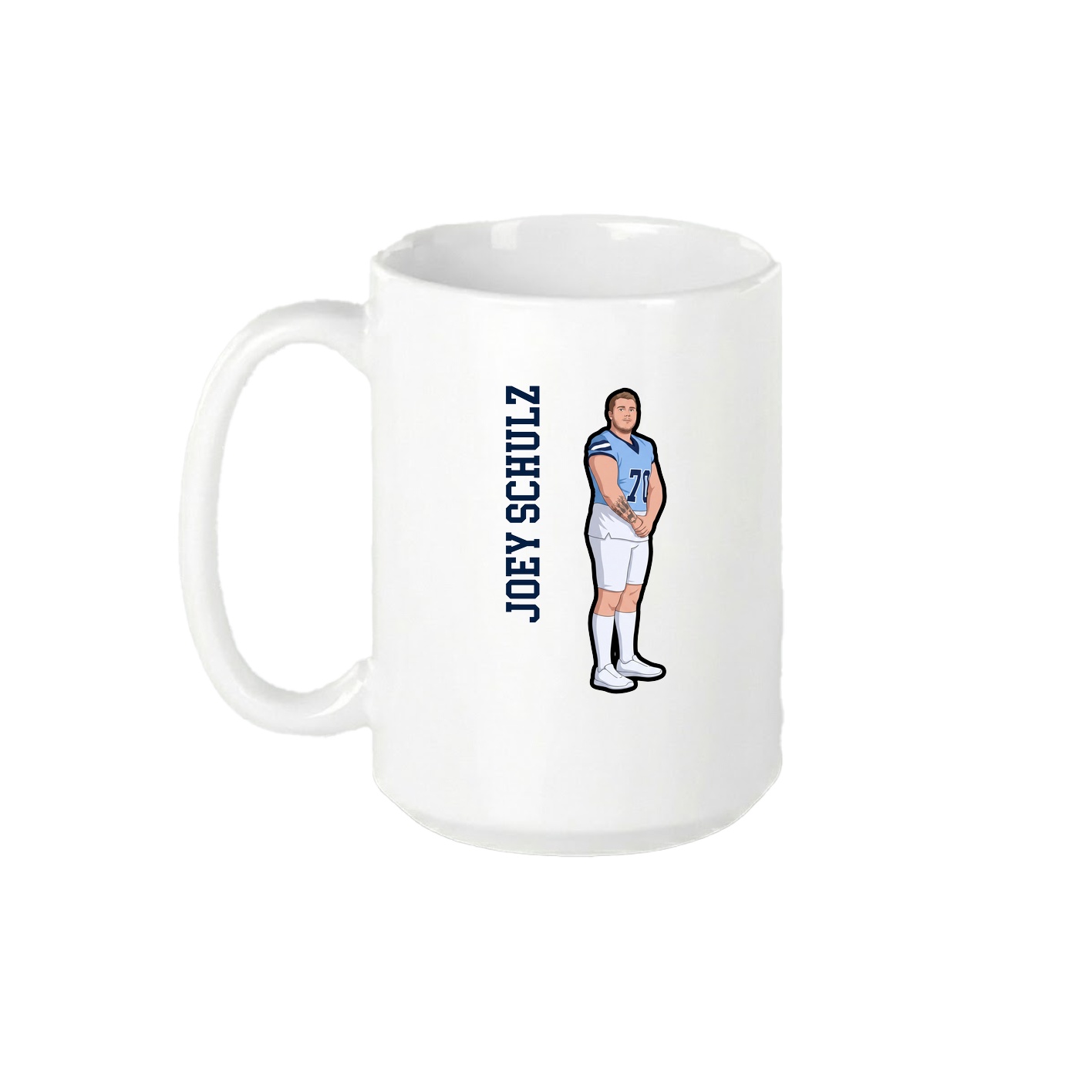 15oz Coffee Mug — Name Vertical in White