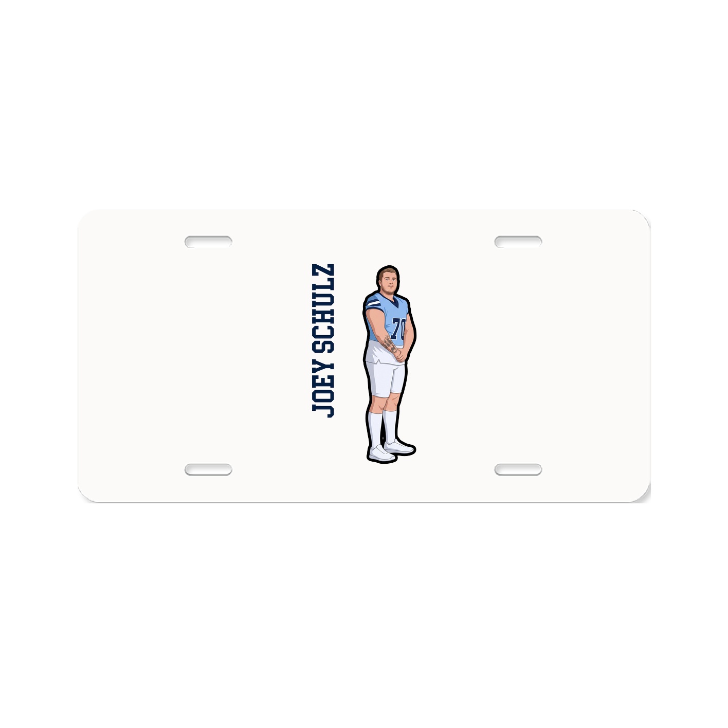 License Plate — Name Vertical in Classic