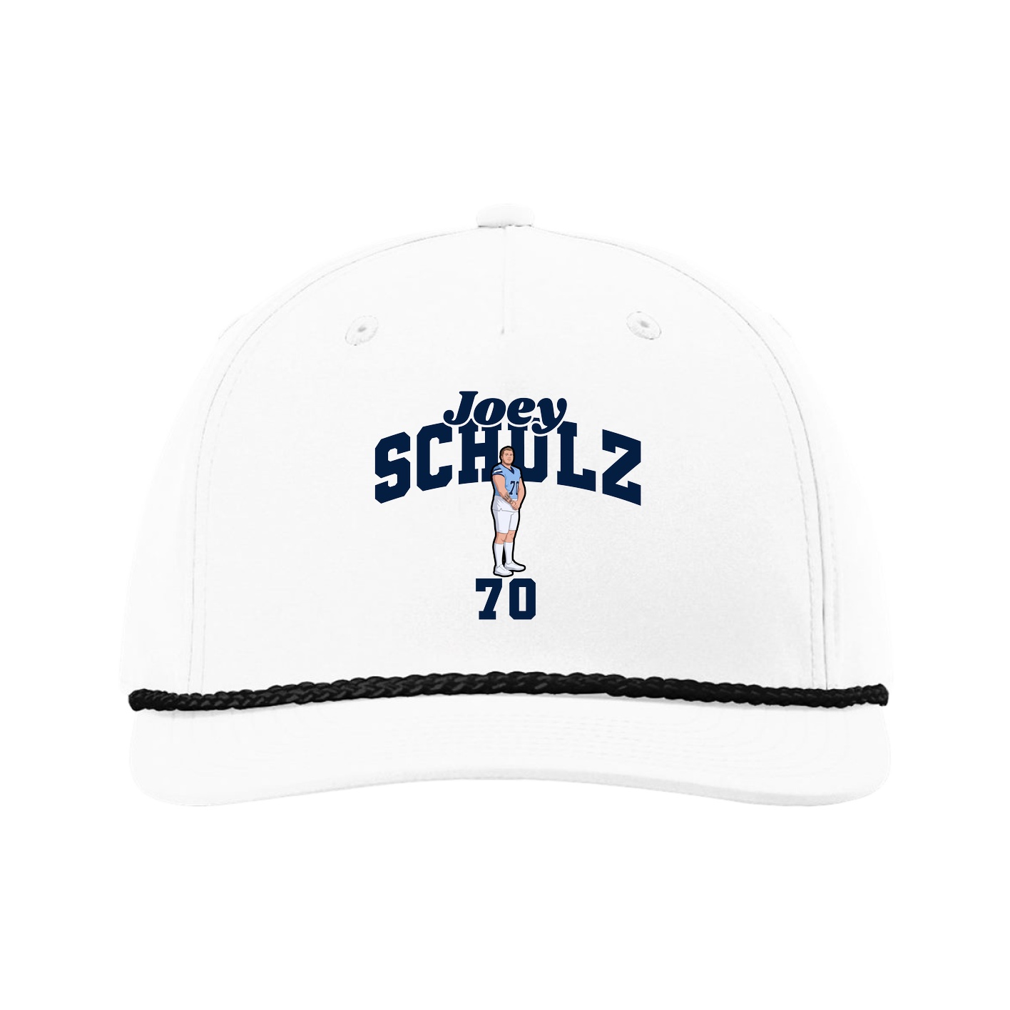 Five-Panel Classic Rope Cap — Signature Arch in White