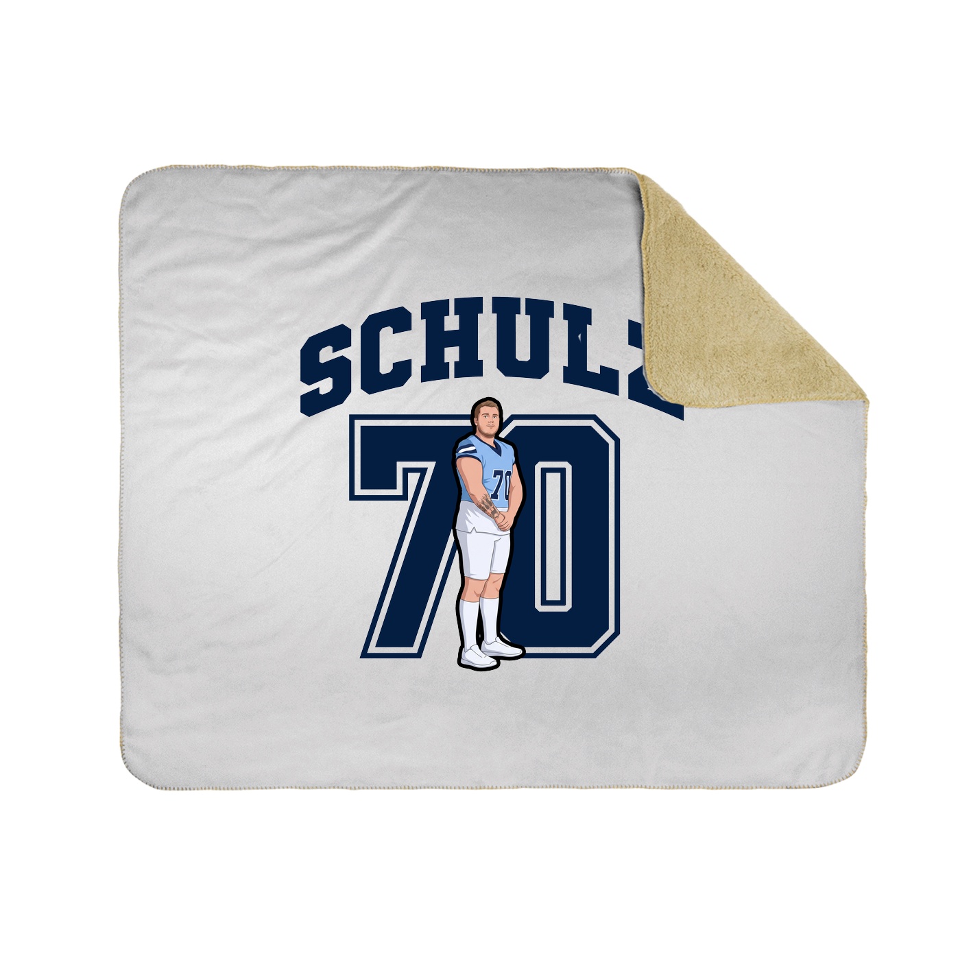 Throw Blanket — Number in White
