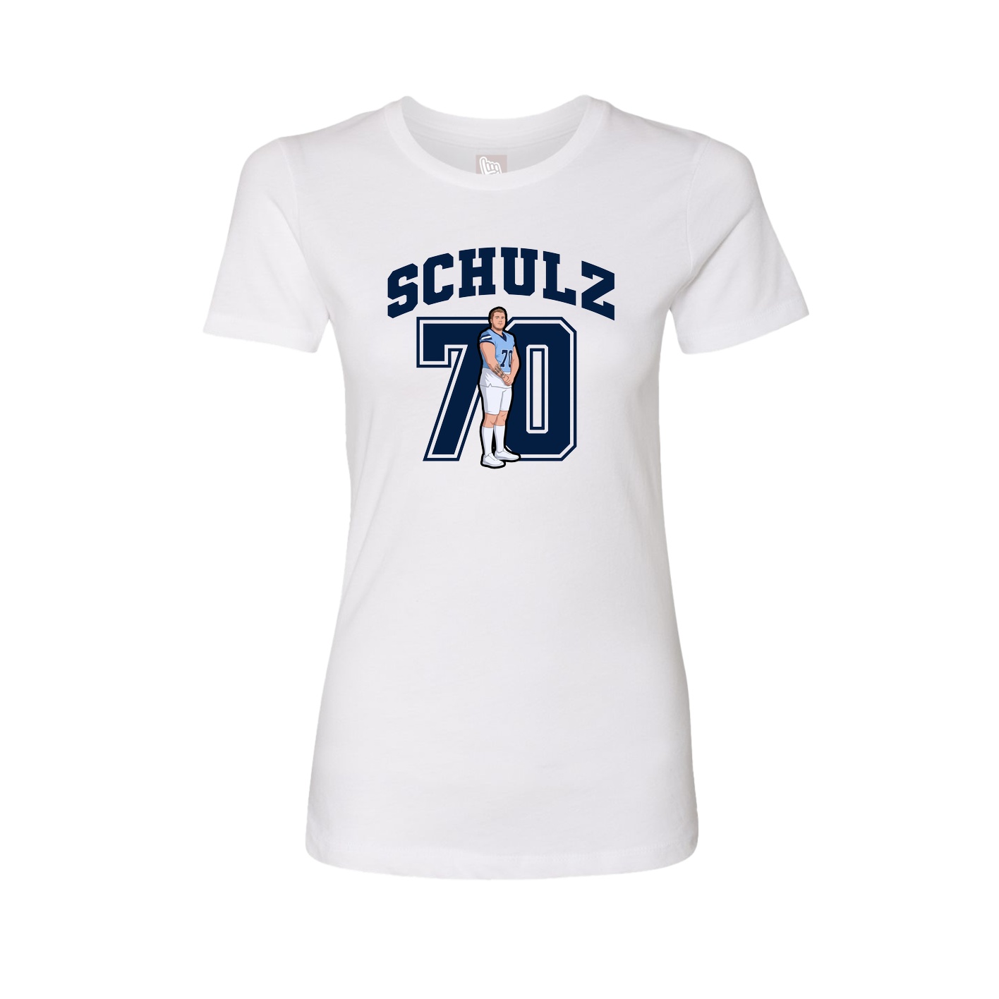 Fitted Women's Tee — Number in White