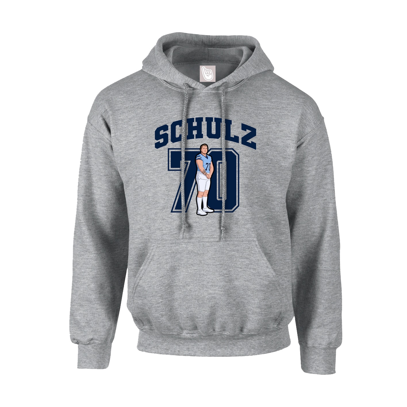 Hoodie — Number in Grey