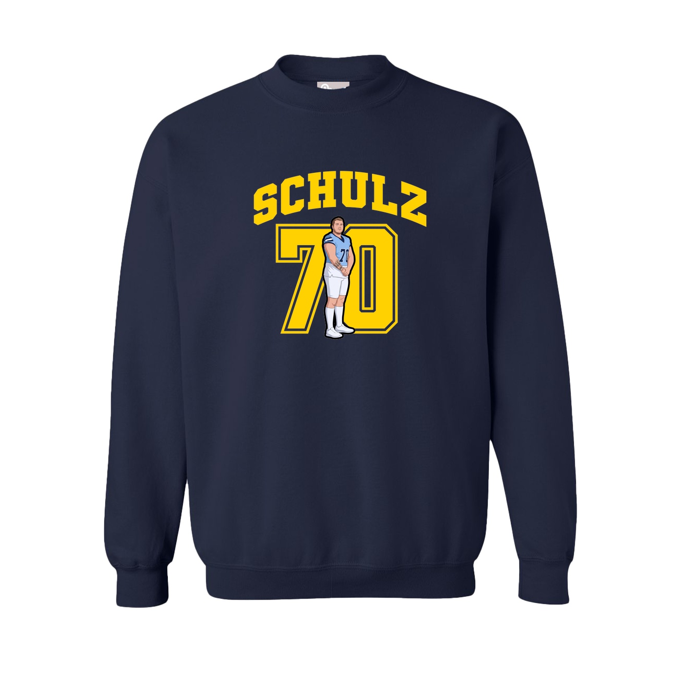 Fleece Crew — Number in Navy